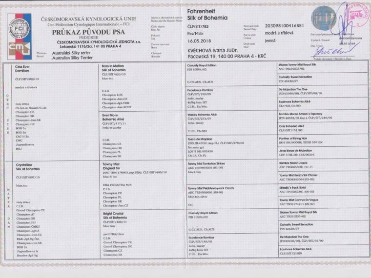 Fahrenheit Silk of Bohemia